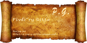 Piváry Gitta névjegykártya